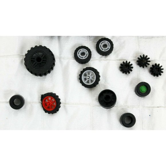 Lot of Lego Wheels Multiple Sizes Trailer 8 Wheels Parts Accessories Vehicles - Picture 5 of 9